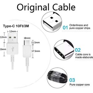 Original 10ft USB-C Cable Works for Microsoft Surface Duo with Fast Charging and Data Transfer. (White 3M)