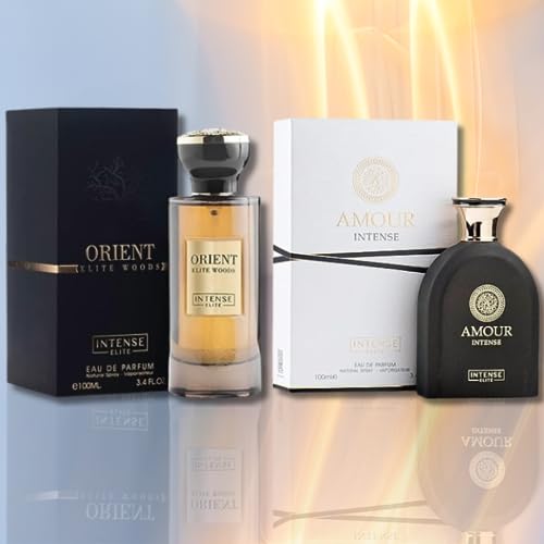 INTENSE ELITE Amour Intense & Orient Elite Woods EDP, Eau de Parfum Men and Women 100ML (3.4Oz),with Magnetic Gift Box Women and Men's Fragnances, (collection)