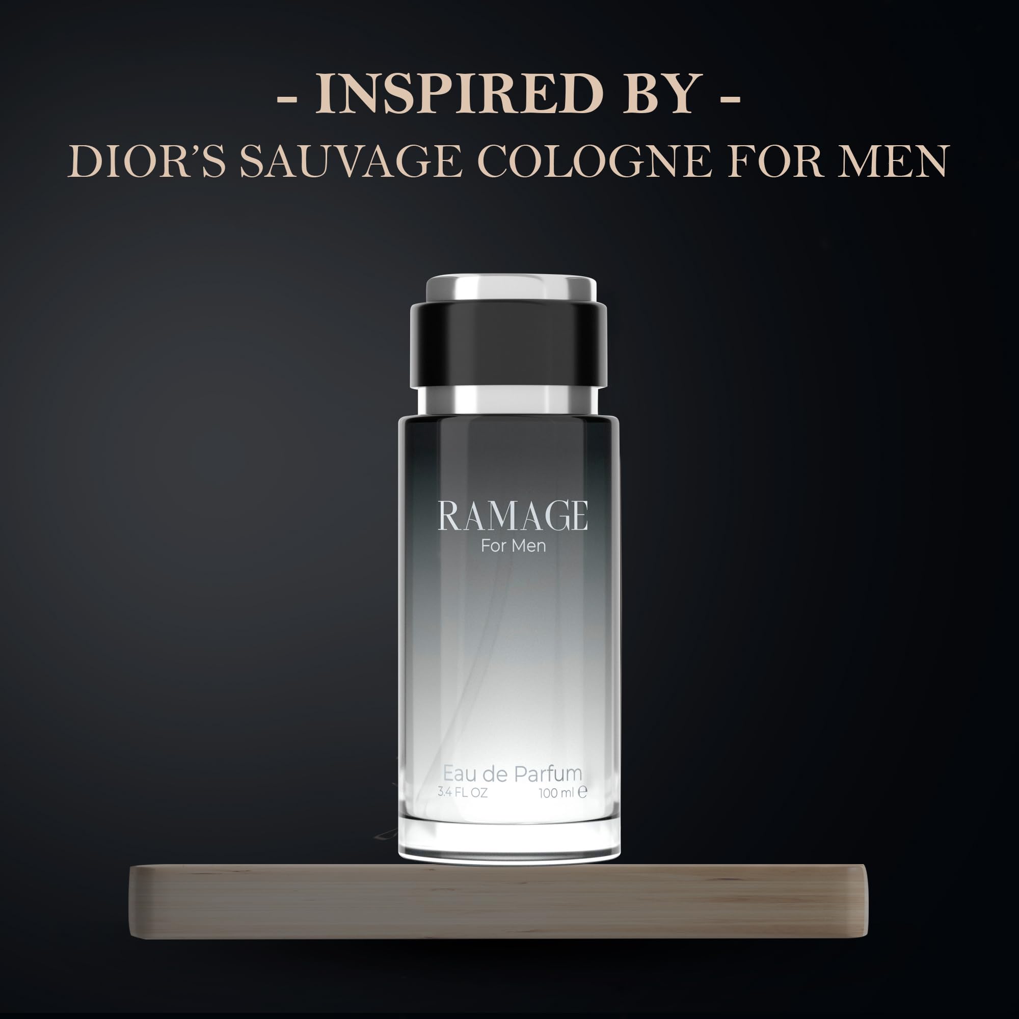 Regal Fragrances Mens Cologne Ramage - Inspired by the Scent of Dior's Sauvage - Earthy, Woody Tonka Bean and Sandalwood Scent (100 ML)