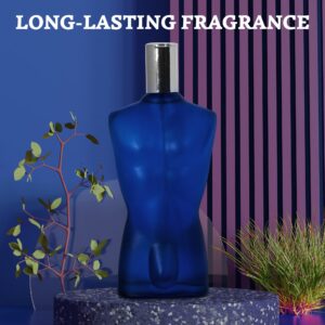 NovoGlow Blue For Men - 3.4 Fl Oz Eau De Parfum Spray for Men - Long Lasting Warm Masculine & Spicy Fragrance Smell Fresh All Day Long Gift for Men for All Occasions