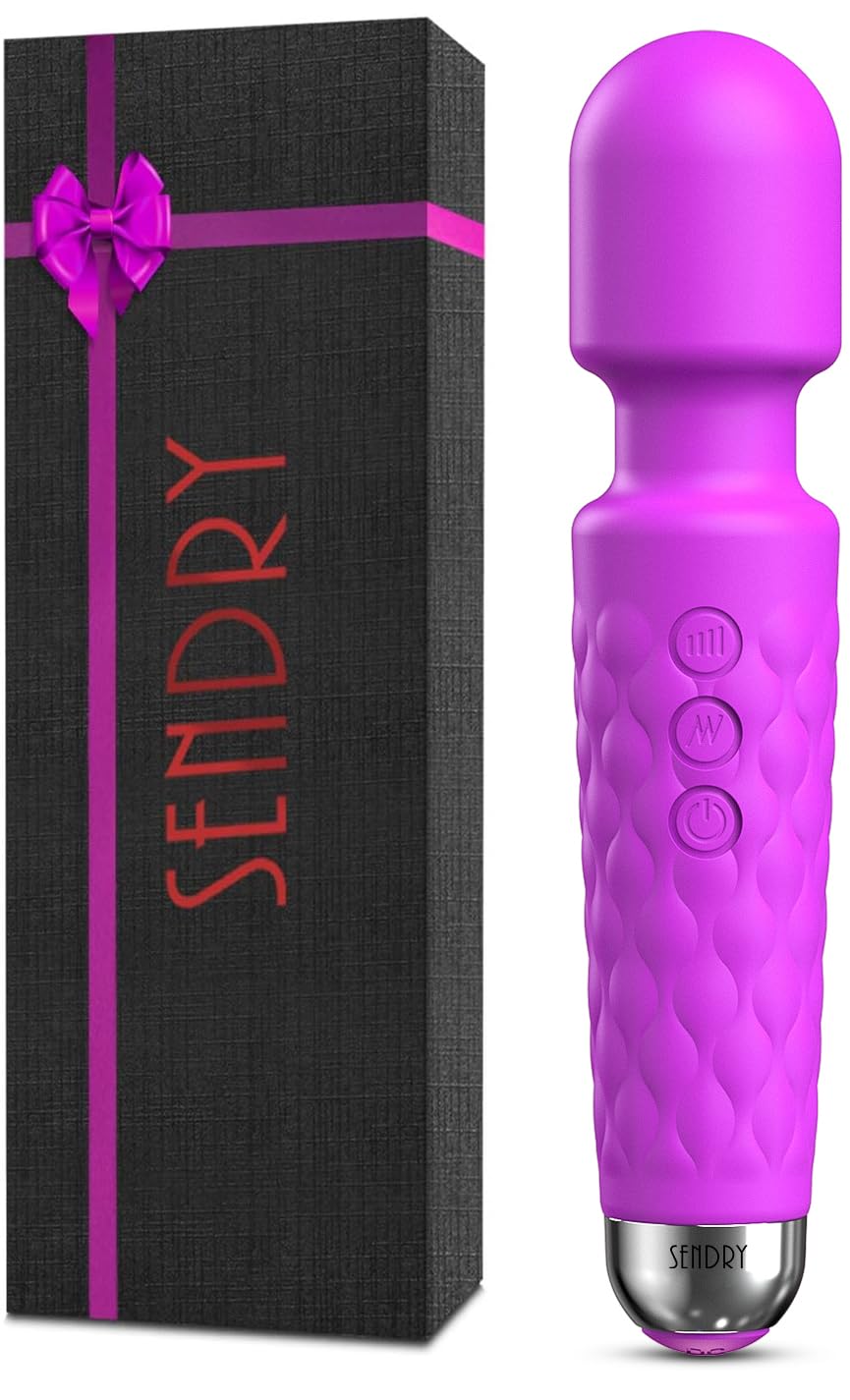 Female Vibrator, G-Spot & Sex Toy, 20 Modes & 8 Speeds Wand Massager, Quiet, Waterproof, USB Rechargeable Vibrator, Hand-Held Cordless Sex Toys Vibrator for Her Pleasure, Female Adult Toy - Purple