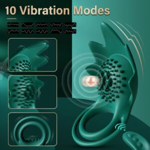 Vibrating Cock Ring, Penis Ring Sex Toy Vibrator with 10 Vibration Modes & USB Rechargeable, Silicone Adult Sex Toy for Men, G spot Clitoral Vibrator for Woman Couple, Adult Sex Toys & Games