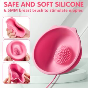 Nipple Toy Vibrator, Vibrating Nipple Clamps Sucking Stimulator Massager with 10 Powerful Vibration，Rechargeable Adult Sex Toys for Women Couples Pleasure Pink