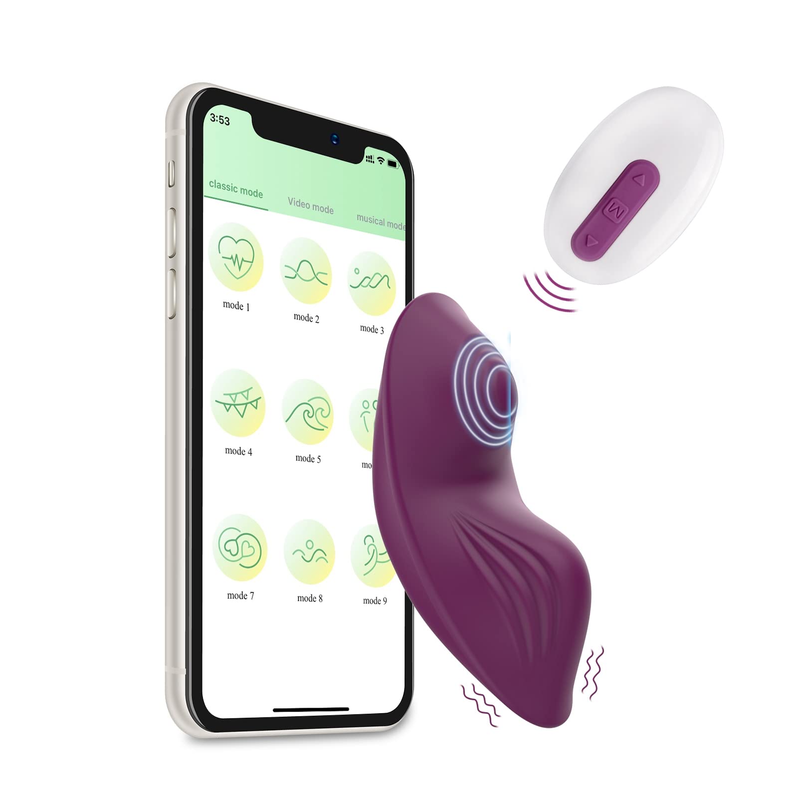 Wearable Panty Vibrators, App Remote Control Vibrators with 9 Vibrating Modes, Butterfly Vibrators for Vagina and Clitoral, Waterproof Magnetic Charging Sex Toys for Women or Couples(Purple)