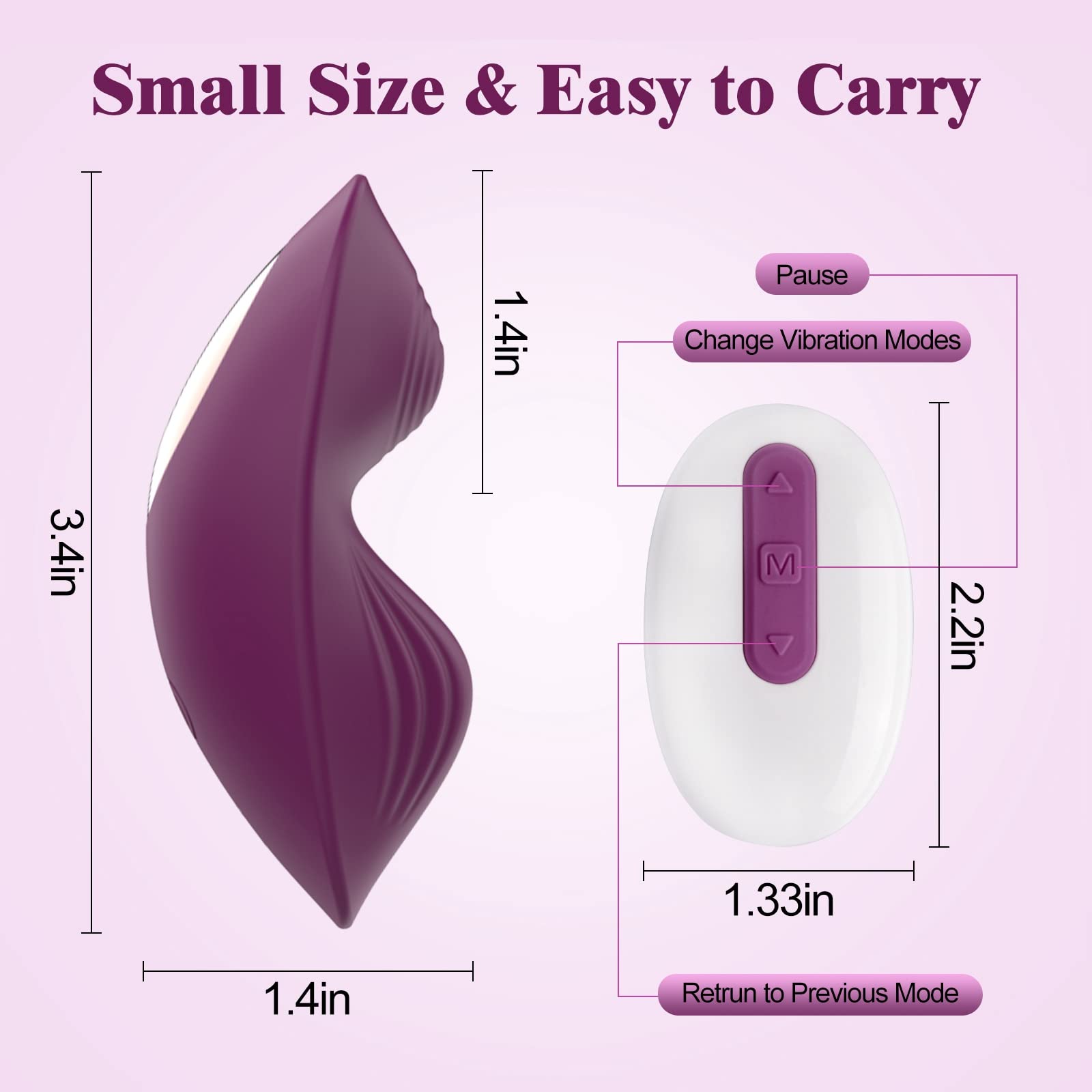 Wearable Panty Vibrators, App Remote Control Vibrators with 9 Vibrating Modes, Butterfly Vibrators for Vagina and Clitoral, Waterproof Magnetic Charging Sex Toys for Women or Couples(Purple)