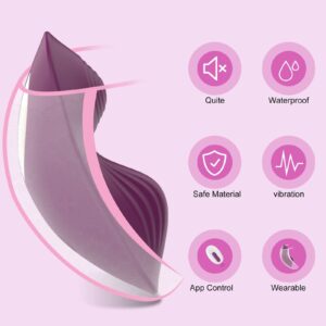 Wearable Panty Vibrators, App Remote Control Vibrators with 9 Vibrating Modes, Butterfly Vibrators for Vagina and Clitoral, Waterproof Magnetic Charging Sex Toys for Women or Couples(Purple)