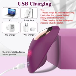 Wearable Panty Vibrators, App Remote Control Vibrators with 9 Vibrating Modes, Butterfly Vibrators for Vagina and Clitoral, Waterproof Magnetic Charging Sex Toys for Women or Couples(Purple)