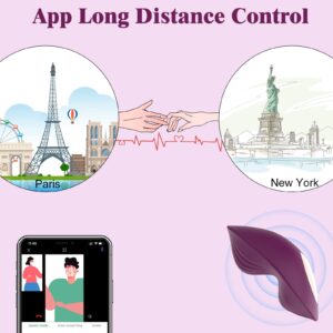 Wearable Panty Vibrators, App Remote Control Vibrators with 9 Vibrating Modes, Butterfly Vibrators for Vagina and Clitoral, Waterproof Magnetic Charging Sex Toys for Women or Couples(Purple)