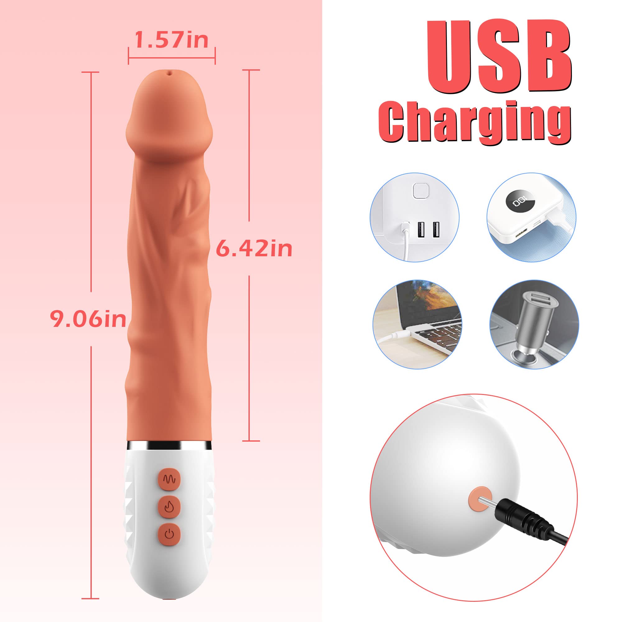 DANKIS Realistic G-spot Vibrator, Dildos Adult Sex Toys with 10 Vibration Modes, Pleasure Toys for Women Clitoral Vagina & Anal