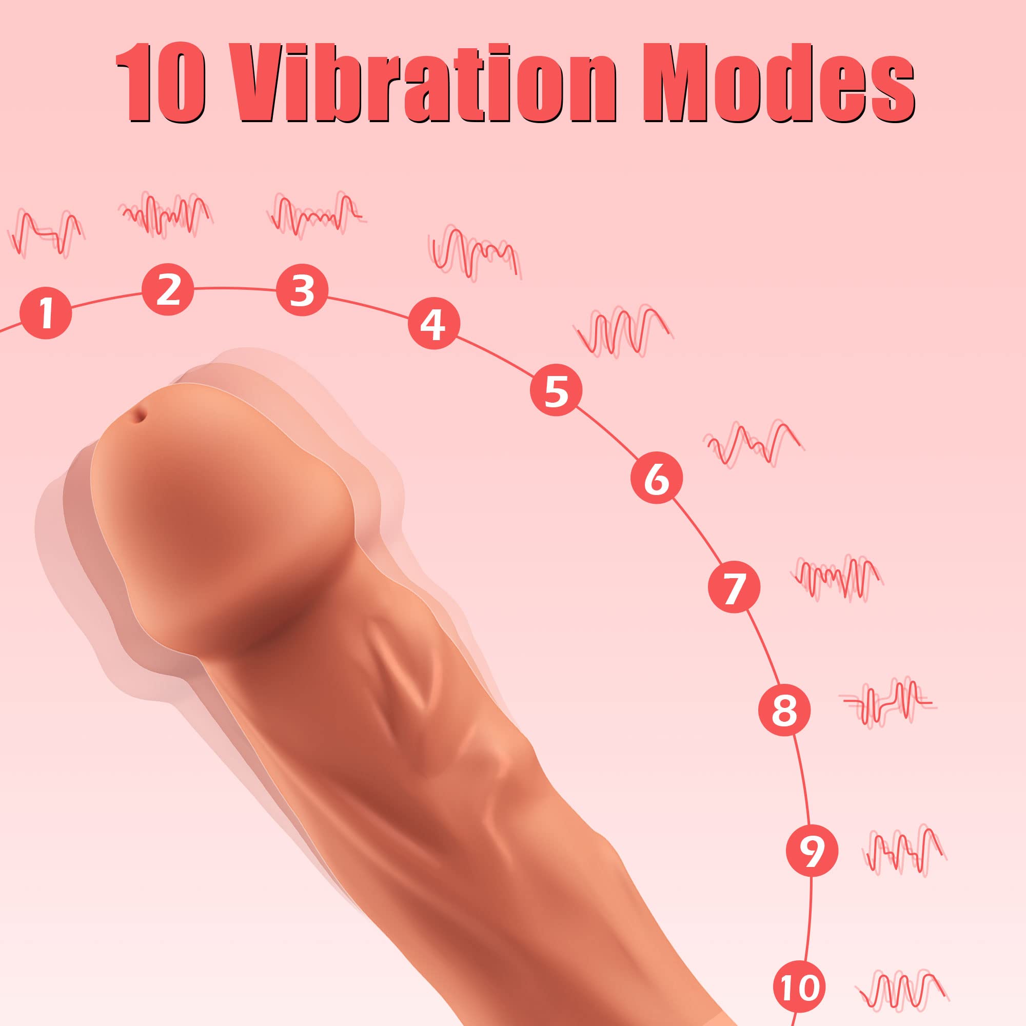 DANKIS Realistic G-spot Vibrator, Dildos Adult Sex Toys with 10 Vibration Modes, Pleasure Toys for Women Clitoral Vagina & Anal