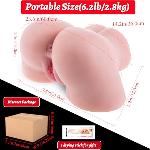 Pocket Pussy Ass Sex Doll for Men Realistic Pussy Sex Toy Big Ass Sex Toys for Men, Female Sex Doll Butt Sex Toy Male Masturbator Ass Toy with Sex Pussy Anal, Lifelike Sex Doll Vagina Sex Toy Ass 6lb