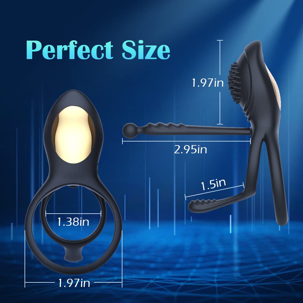 Vibrating Penis Ring for Couples Sex Toys Vibrator,Male Erection Enhancing and G Spot Clitoral Vibrator,Vibrating Cock Ring with 10 Vibration Modes,Couples Gifts Adult Sex Games Pleasure