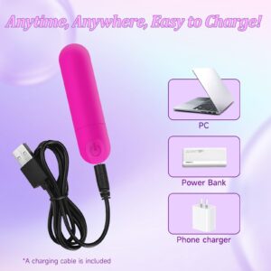 Vibrator, Mini Vibrator, Vibrator Bullet, Rechargeable Discreet Adult Toys for Women Personal Massager with 10 Vibration Stimulator Adult Sex Toy for Women Couples, Purple