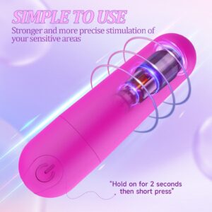 Vibrator, Mini Vibrator, Vibrator Bullet, Rechargeable Discreet Adult Toys for Women Personal Massager with 10 Vibration Stimulator Adult Sex Toy for Women Couples, Purple