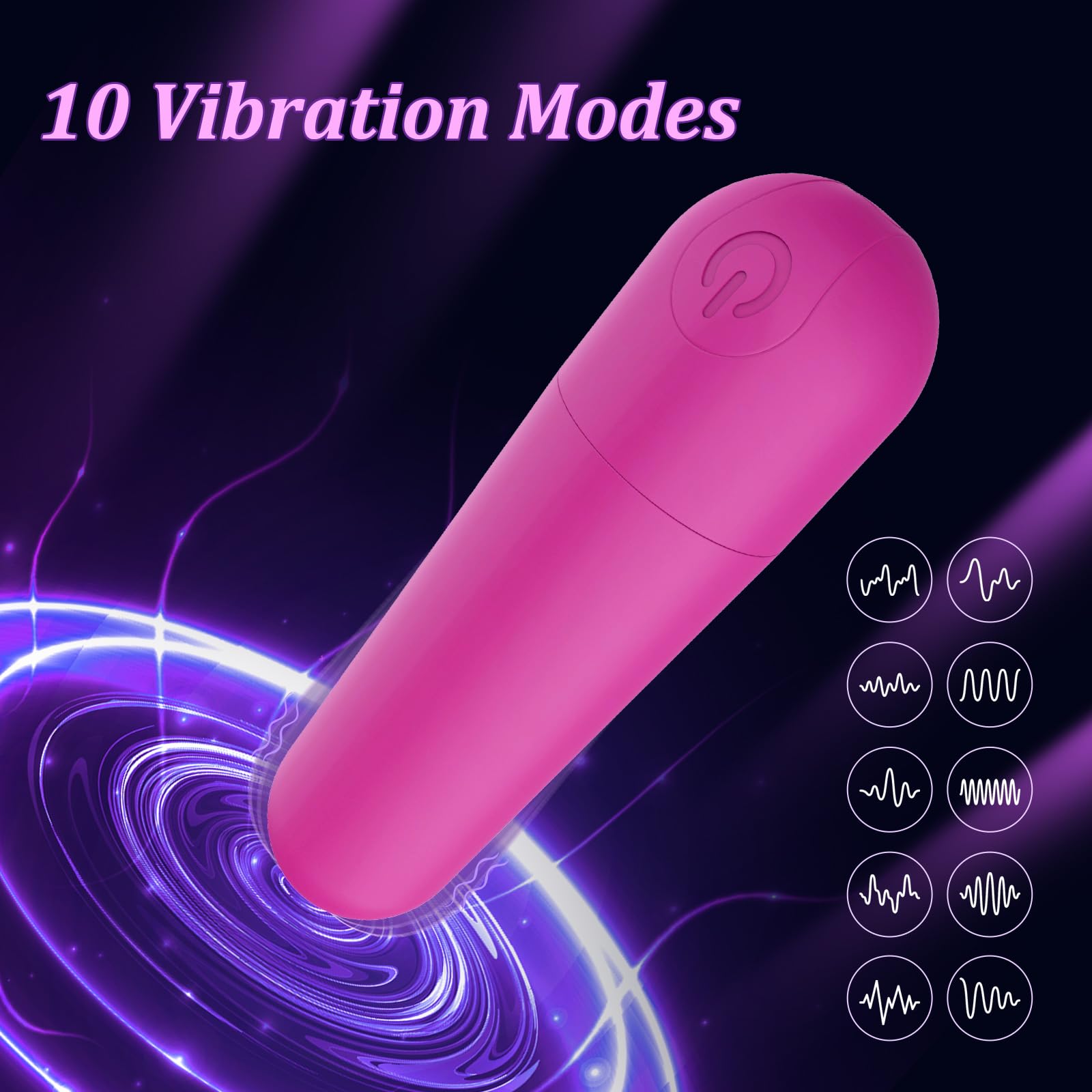 Vibrator, Mini Vibrator, Vibrator Bullet, Rechargeable Discreet Adult Toys for Women Personal Massager with 10 Vibration Stimulator Adult Sex Toy for Women Couples, Purple