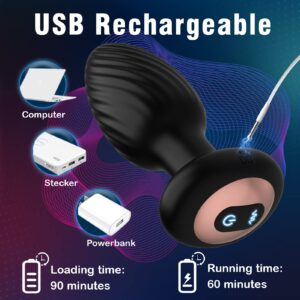 Adult Sex Toys for Men Prostate Massager - Games Vibrators Remote Control, Adult Toys Anal Plug Vibrating Butt Plug with 9 Vibrating Rotation Mode, Anal Toys Vibrator Mens Women