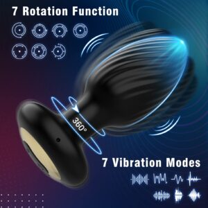 Adult Sex Toys for Men Prostate Massager - Games Vibrators Remote Control, Adult Toys Anal Plug Vibrating Butt Plug with 9 Vibrating Rotation Mode, Anal Toys Vibrator Mens Women