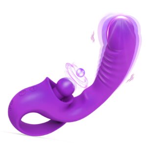 upgraded g spot clitoral vibrator, realistic dildo vibrators female clitoralis stimulator with 10 vibration modes, waterproof vibrators for clit g spot stimulation, adult sex toys for women (purple)