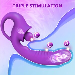 Upgraded G Spot Clitoral Vibrator, Realistic Dildo Vibrators Female Clitoralis Stimulator with 10 Vibration Modes, Waterproof Vibrators for Clit G Spot Stimulation, Adult Sex Toys for Women (Purple)