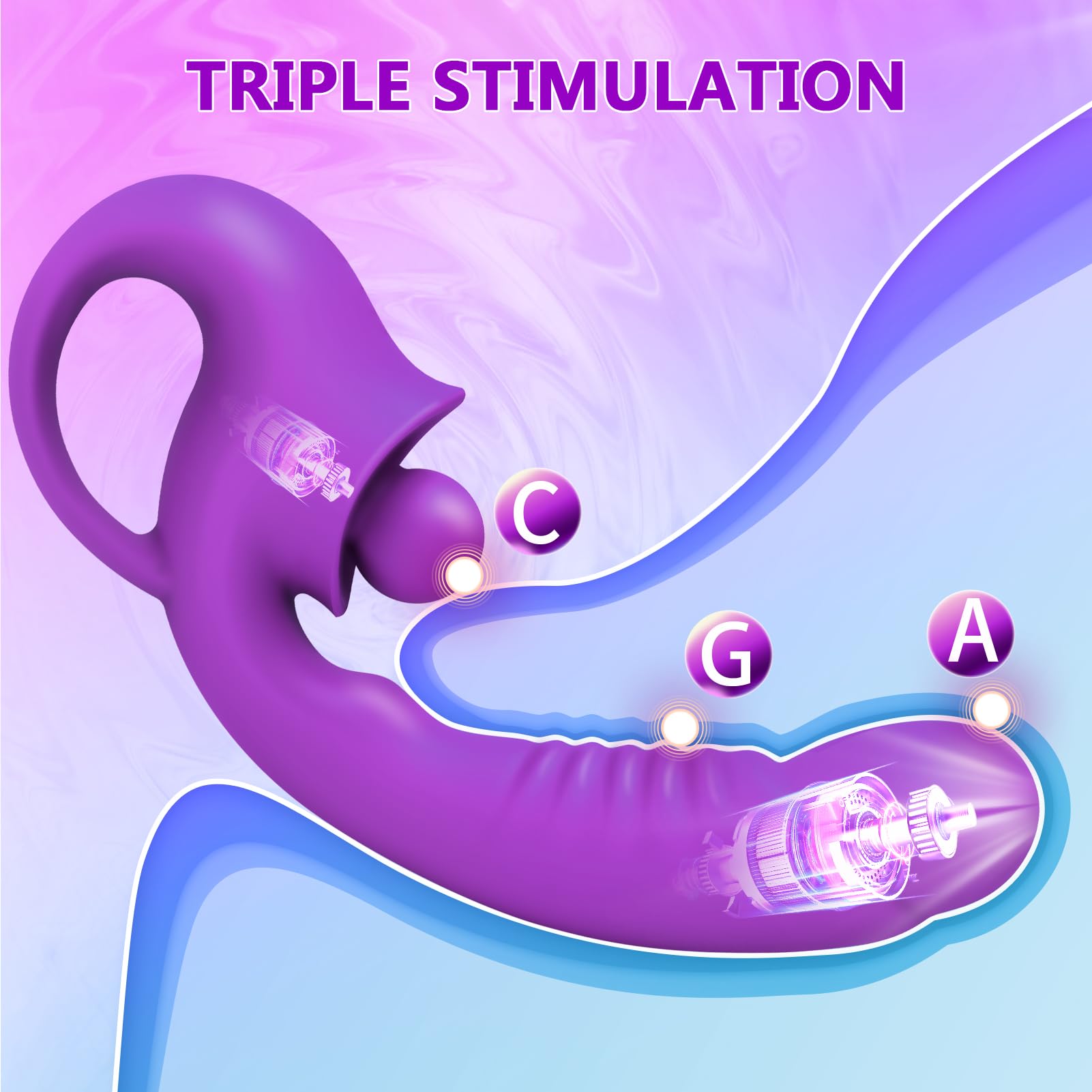 Upgraded G Spot Clitoral Vibrator, Realistic Dildo Vibrators Female Clitoralis Stimulator with 10 Vibration Modes, Waterproof Vibrators for Clit G Spot Stimulation, Adult Sex Toys for Women (Purple)