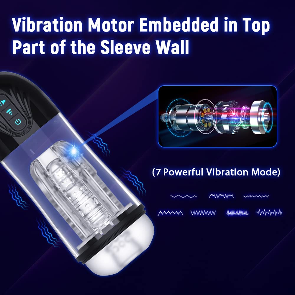 Custom Automatic Sucking Male Masturbators Cup Penis Pump for Men's Sex Pleasure, Yukzen Vibrating Hands Free Adult Sex Toy Machine Stroker, Pocket Pussy Realistic