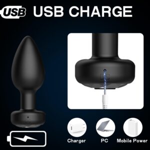 Anal Plug Small Butt Plug - 10 Modes Vibrating Butt Plug,Adult Sex Toys & Games for Men Womens,Small Butt Plug for Female Male Prostate Massage Vibrating Anal Sex Toys for Men,Black