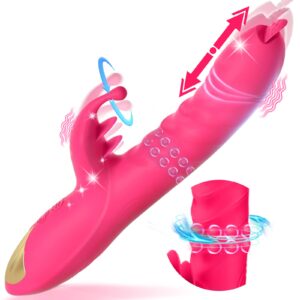 thrusting g spot rabbit dildo vibrator, tongue licking rotating vibrating women couples adult sex toys, mhynnr female clitoris vibrator wand stimulator toy, dildos vibrators for woman her pleasure