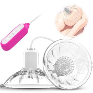 Nipple Toy-Vibrating Nipples Toy with 10 Modes Women's Sex Toys clitorals Stimulator with Romote Control Rechargeable Suction Vibrators Breast Massager for Sex Pleasure Pink