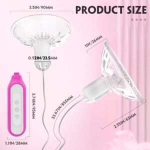 Nipple Toy-Vibrating Nipples Toy with 10 Modes Women's Sex Toys clitorals Stimulator with Romote Control Rechargeable Suction Vibrators Breast Massager for Sex Pleasure Pink