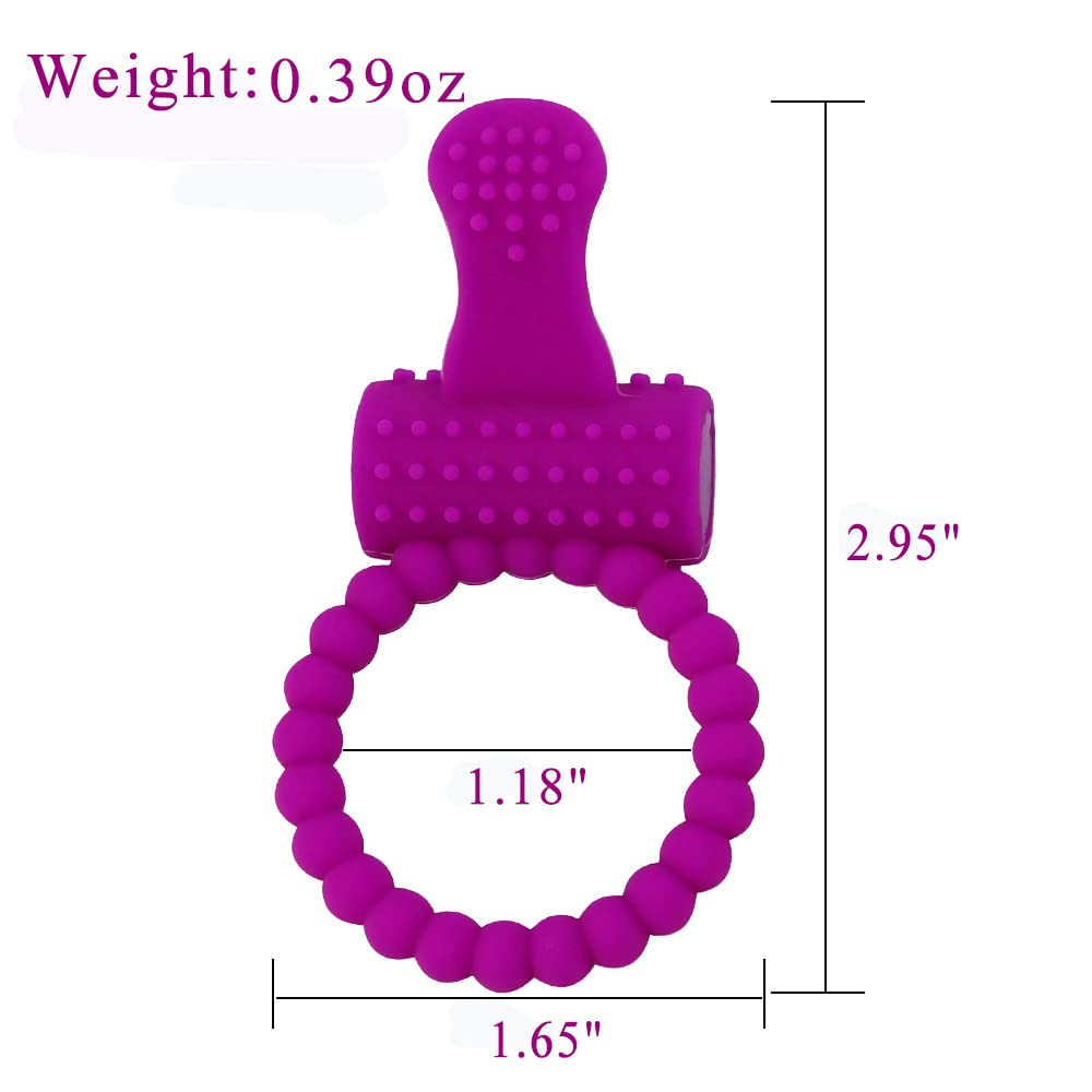 Vibrating Clitoral Stimulator Cock Ring, Silicone Penis Ring with Vibrator Ejaculation Delay Erection Enhance Adult Erotic Sex Toys for Men Couples