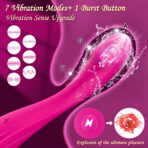 G Spot Rose Rabbit Vibrator Women Sex Toys, One-Burst Powerful Clit Vibrating Toy with 7 Vibration Modes for Couple Pleasure, Clitoral Stimulator Wand Adult Dildos Toys Anal Vibrators