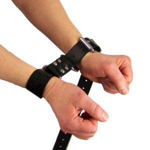 Axovus Preimum Leather Bondage Hobble Belt - Wrist, Ankle BDSM Fetish Restrains also functions as Fashion Belt (Large)