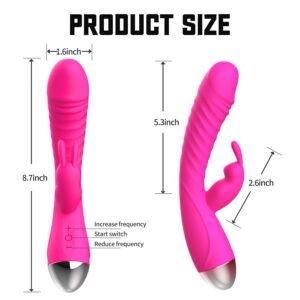 2024Rabbit Vibrator Sex Toys for Women, Clitoral Vibrating G Spot Vibrators 8 Modes, Waterproof Adult Toys Stimulator for Female & Couples