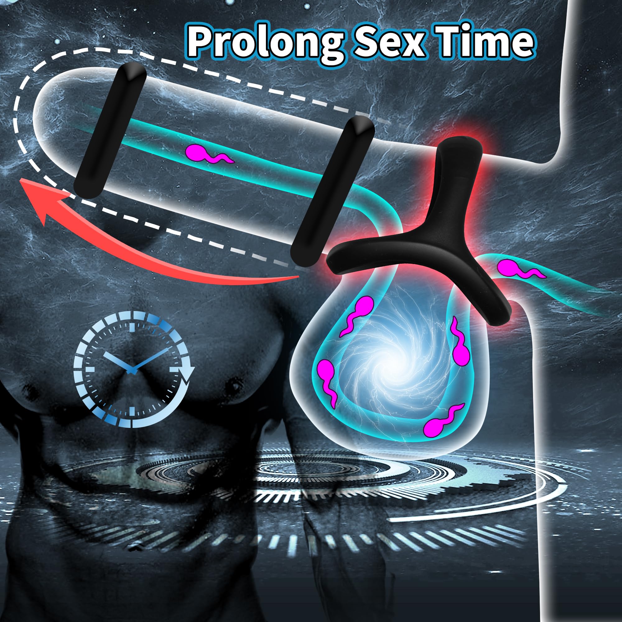 Sex Toys Penis Ring Cock Ring Set for Men, Cock Sexual Stimulation Device, Longer Harder Stronger Erection Cock Ring for Sex Men Erection Enhancing and Orgasm Sex Toy (9pcs-A) (9 Pcs-A)