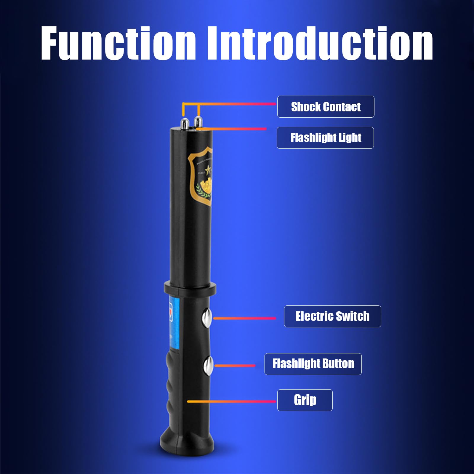 Electric Shock Pleasure Electric Shock with Torch BDSM SM G spot Clitoris Labia Shocker Wand Nipples Electrical Toy Estim Sex Toys Electric Shock Wand Prostate Sex Massager(Black)