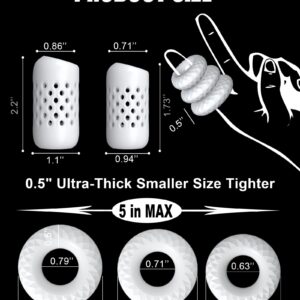 5 Different Sizes Cock Ring Set Penis Sleeve Adult Sex Toys & Games for Men and Couples Penis Ring Pump Sheath Cock Rings for Men Erection Sex Extender Girth Extension Male Sex Toy Sleeve Enlarger