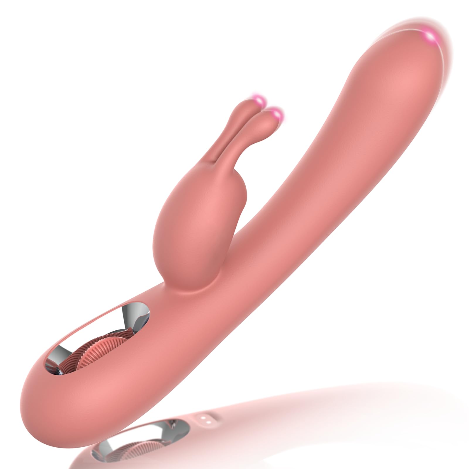 Sex Toys, Rabbit Vibrator with 8 Vibration Modes, Soft Silicone, G-Spot Stimulator, Bunny Vibrators for Clitoral, Vagina, or Nipple, Waterproof, Flexible, Vibrating Adult Toys for Women, Pink