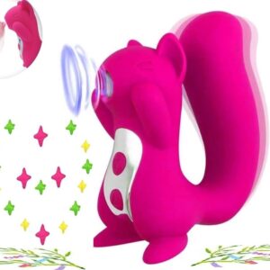 Squirrel Sucking Vibrator Adult Toy for Couples Sexual Pleasure, Clitoral Suction Cup Vibrating Dildo Sex Toy Vibrator for Women, Rechargeable Silent Vibrator with 10 Sucking and Thrusting Modes