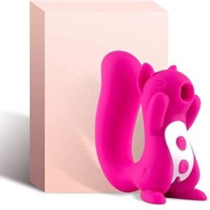 Squirrel Sucking Vibrator Adult Toy for Couples Sexual Pleasure, Clitoral Suction Cup Vibrating Dildo Sex Toy Vibrator for Women, Rechargeable Silent Vibrator with 10 Sucking and Thrusting Modes