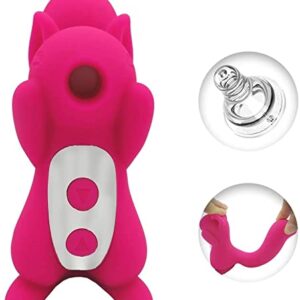 Squirrel Sucking Vibrator Adult Toy for Couples Sexual Pleasure, Clitoral Suction Cup Vibrating Dildo Sex Toy Vibrator for Women, Rechargeable Silent Vibrator with 10 Sucking and Thrusting Modes