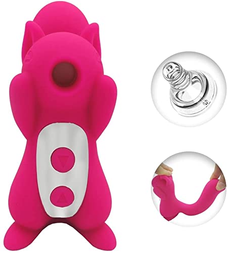 Squirrel Sucking Vibrator Adult Toy for Couples Sexual Pleasure, Clitoral Suction Cup Vibrating Dildo Sex Toy Vibrator for Women, Rechargeable Silent Vibrator with 10 Sucking and Thrusting Modes