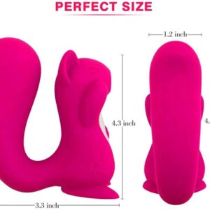 Squirrel Sucking Vibrator Adult Toy for Couples Sexual Pleasure, Clitoral Suction Cup Vibrating Dildo Sex Toy Vibrator for Women, Rechargeable Silent Vibrator with 10 Sucking and Thrusting Modes