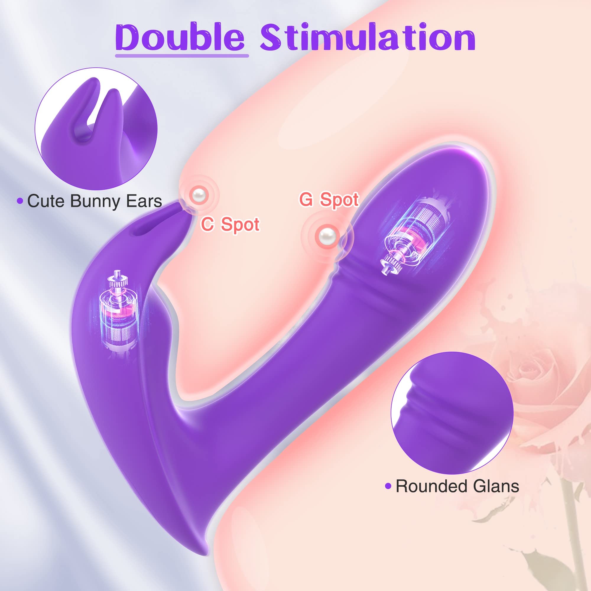 Wearable Panty Vibrator App Remote Control Butterfly Vibrator, Realistic Dildo Vibrator Rechargeable Rabbit Vibrator with 9 Vibrating Modes Panties Sex Toys for Women Couples Play, Purple