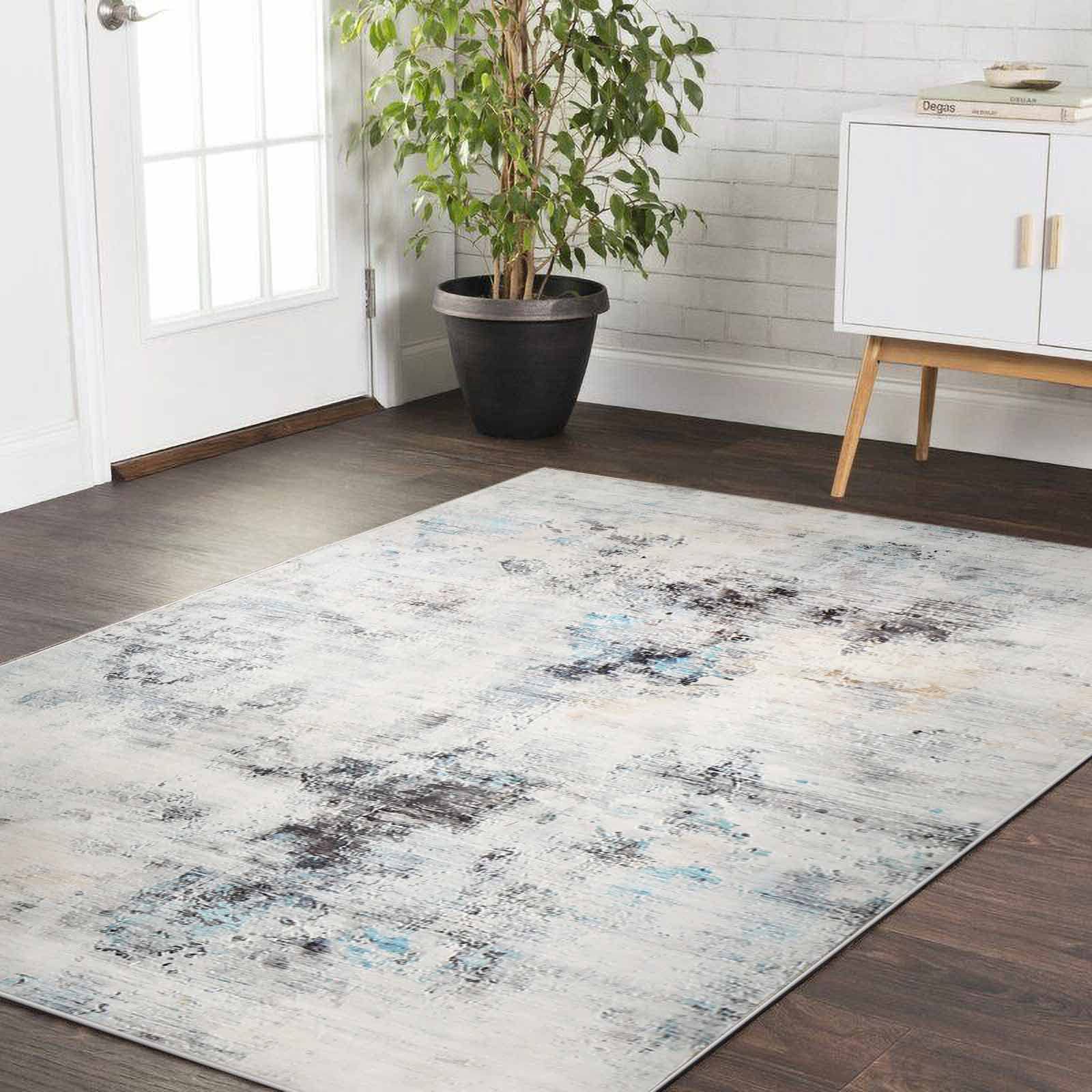 Cinknots Rugs Modern Soft Abstract Area Rugs for Living Room/Bedroom/Kitchen & Dining Room,Medium Pile Home Decor Carpet Floor Mat (Grey 9, 3' 11" x 5' 3" Rectangular)