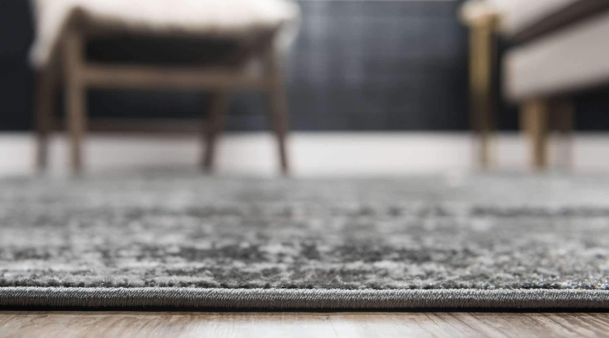 Unique Loom Sofia Collection Area Rug - Casino (6' 1" x 9' Rectangle, Dark Gray/ Ivory)