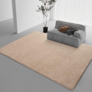 dweike modern beige area rugs for bedroom living room, 4x6 ft thickened memory-foam indoor carpets, minimalist style carpet suitable for boys girls and adults with super soft touch, washable