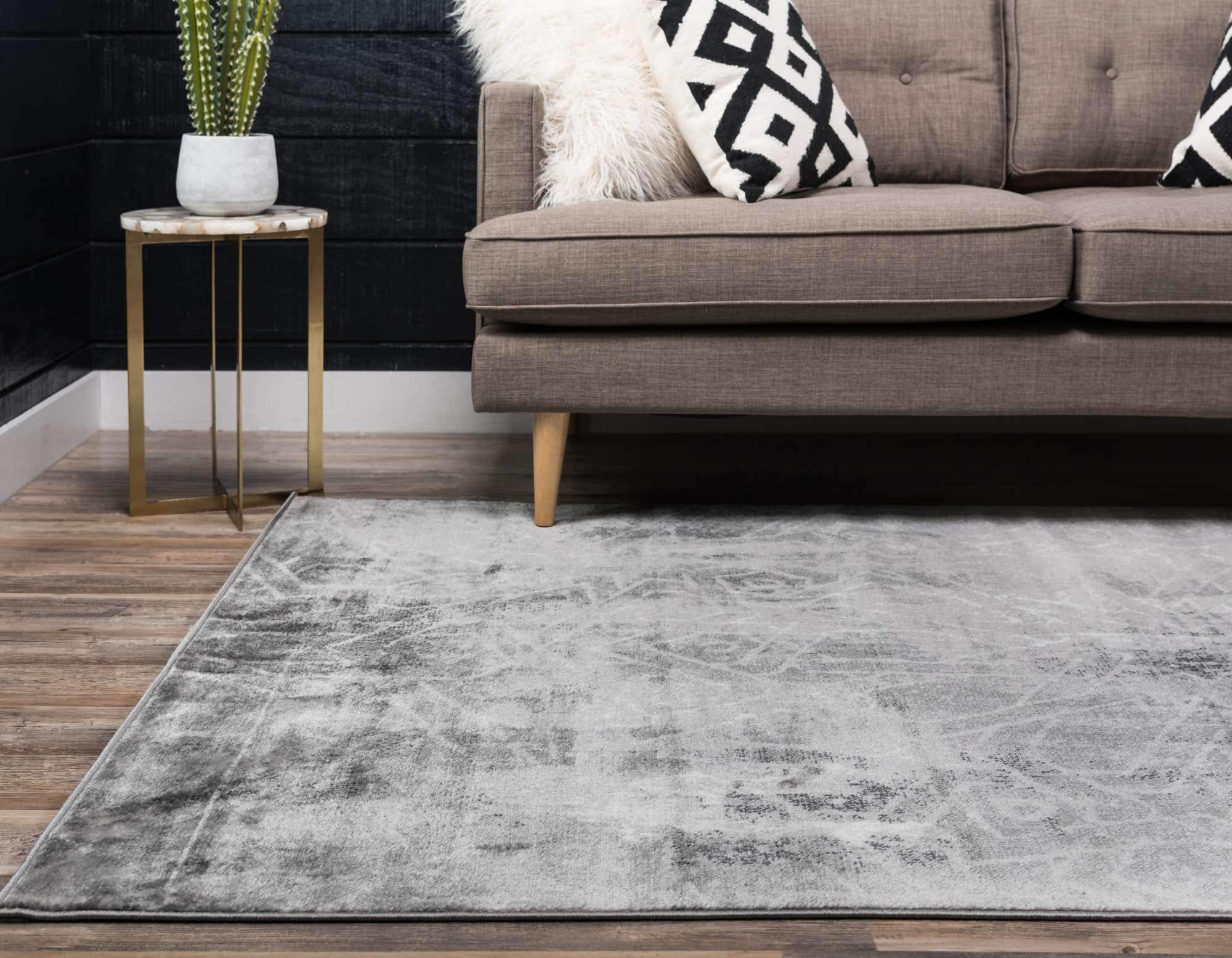 Unique Loom Sofia Collection Area Rug - Rainier (8' x 10' Rectangle, Dark Gray/ Gray)