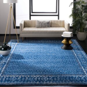 safavieh adirondack collection area rug - 10' x 14', light blue & dark blue, distressed design, non-shedding & easy care, ideal for high traffic areas in living room, bedroom (adr110f)