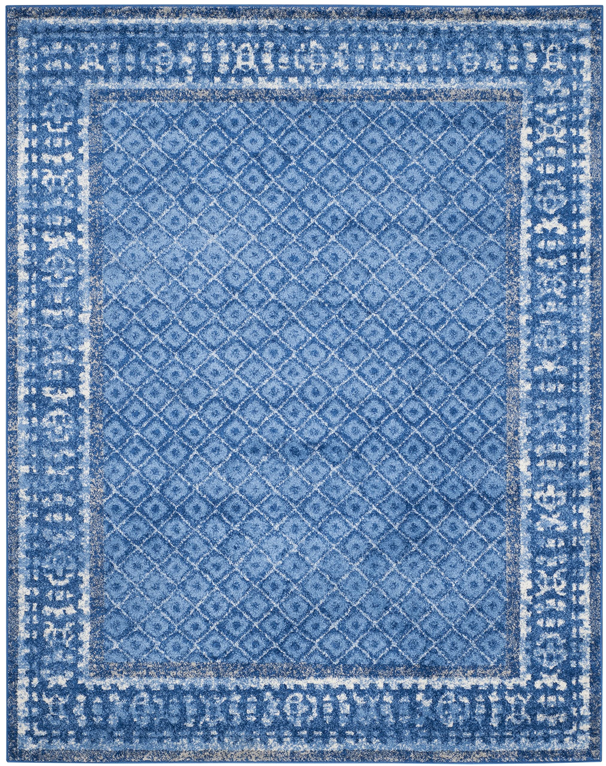 SAFAVIEH Adirondack Collection Area Rug - 10' x 14', Light Blue & Dark Blue, Distressed Design, Non-Shedding & Easy Care, Ideal for High Traffic Areas in Living Room, Bedroom (ADR110F)