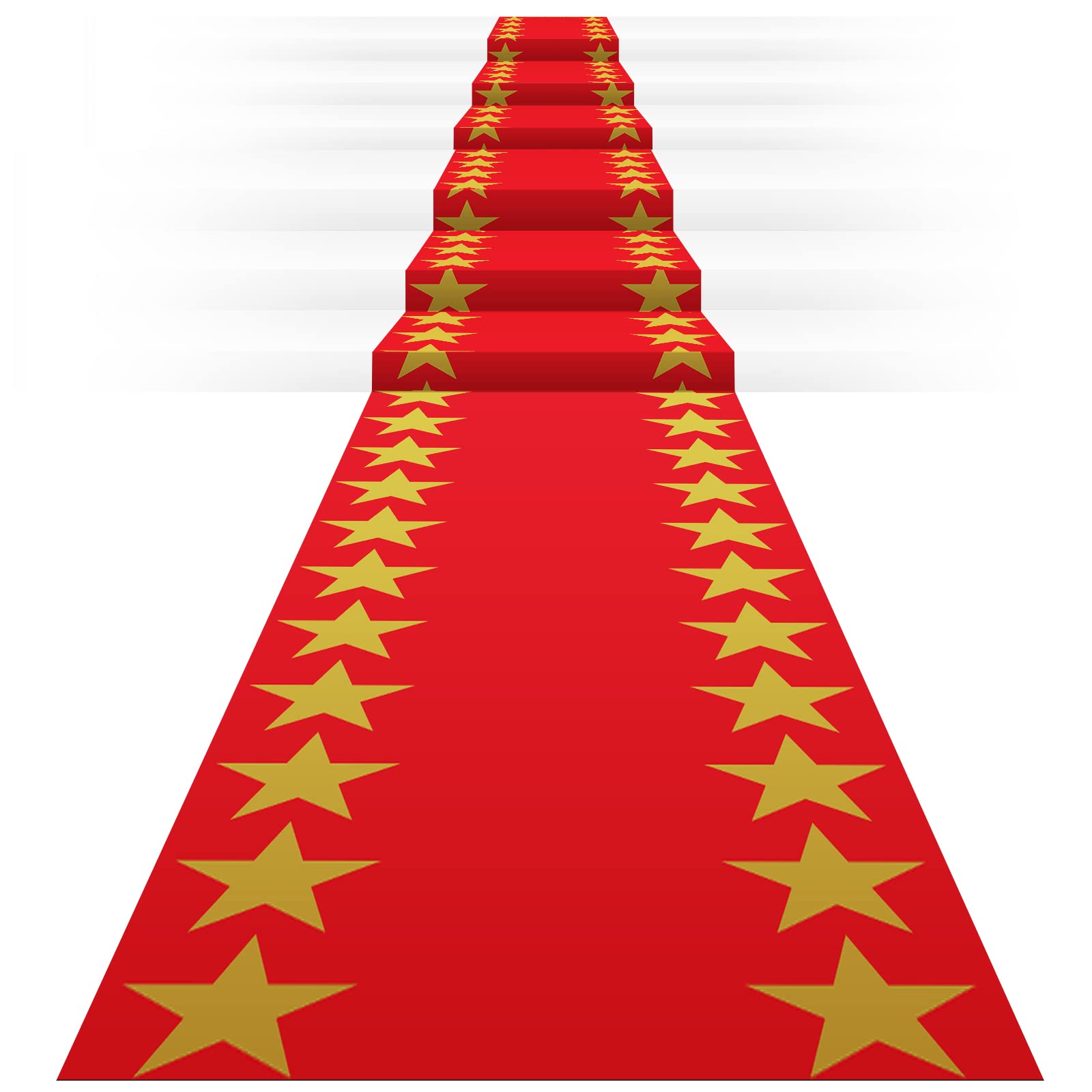 Woanger Plastic Red Carpet Runner for Party 30 Micron Thickness Gold Star Aisle Runner Event Rugs for Runway Floor Stage Stair Hallway Movie Theme Birthday Wedding Prom Decor (Classic, 3.3 x 29 Ft)